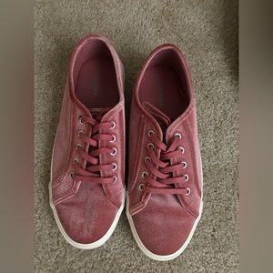 Pink Velvet Tennis Shoes